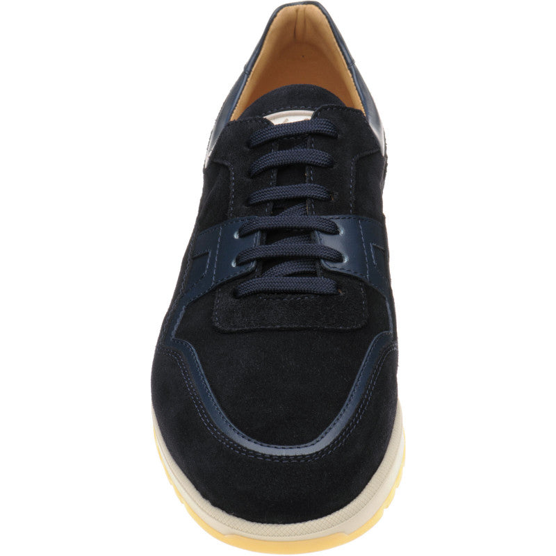 Product image for Herring Dunsfold mens rubber-soled trainers in navy calf and navy suede