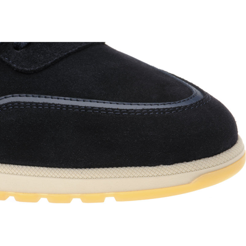 Product image for Herring Dunsfold mens rubber-soled trainers in navy calf and navy suede
