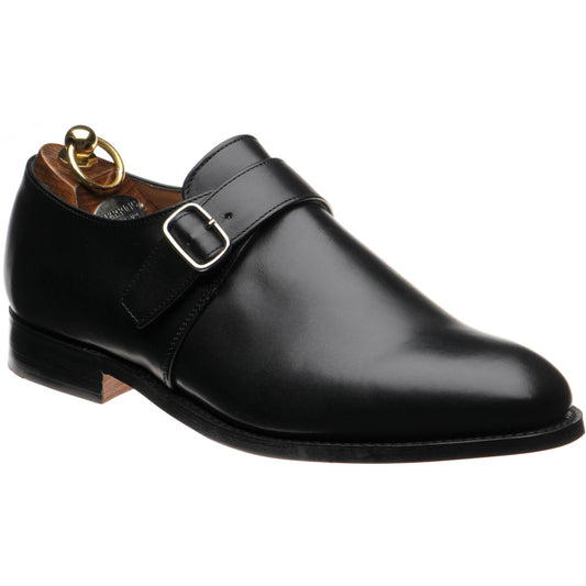 Product image for Herring Edgbaston mens monk shoes in black calf