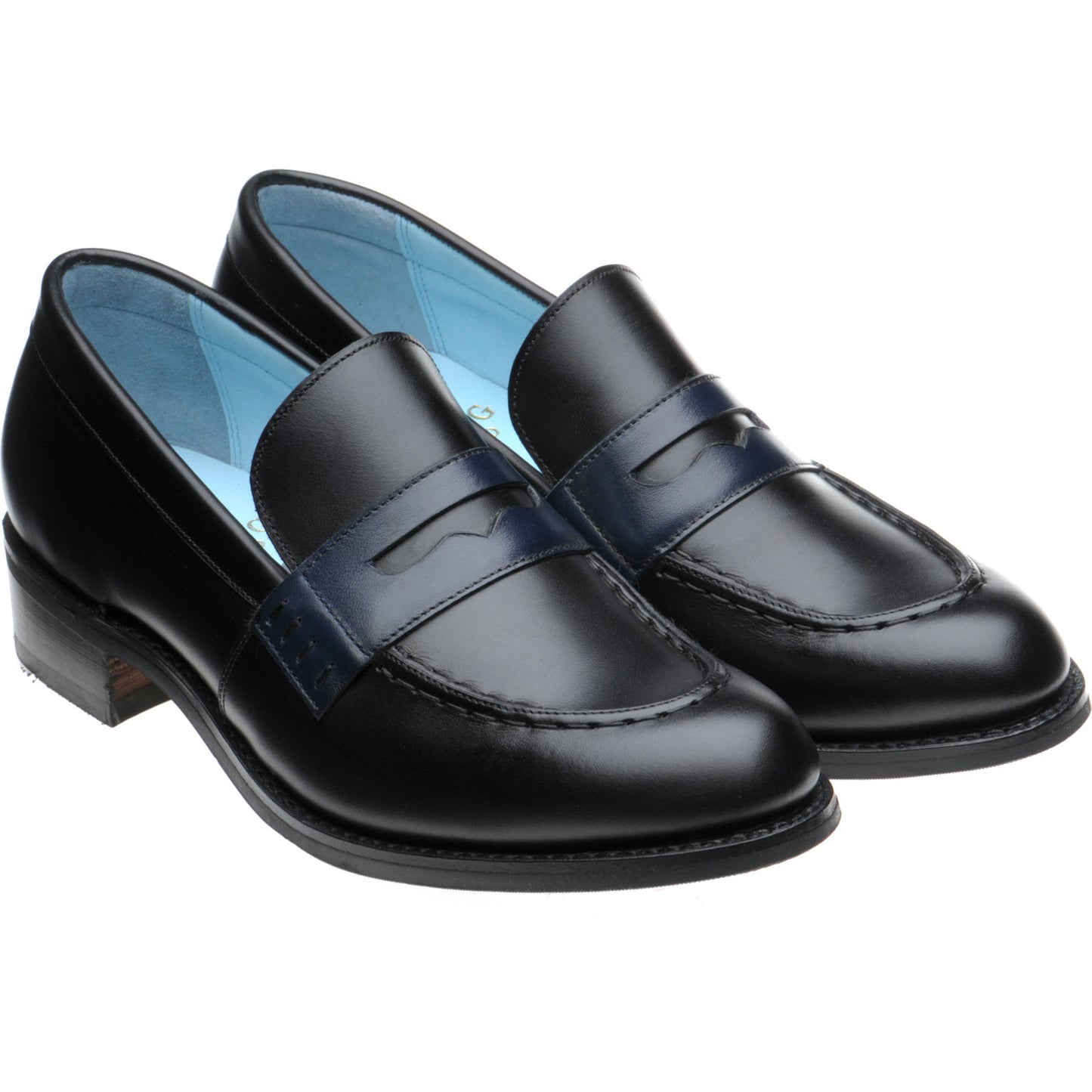 Product image for Herring Emma ladies rubber-soled loafers in black and navy calf