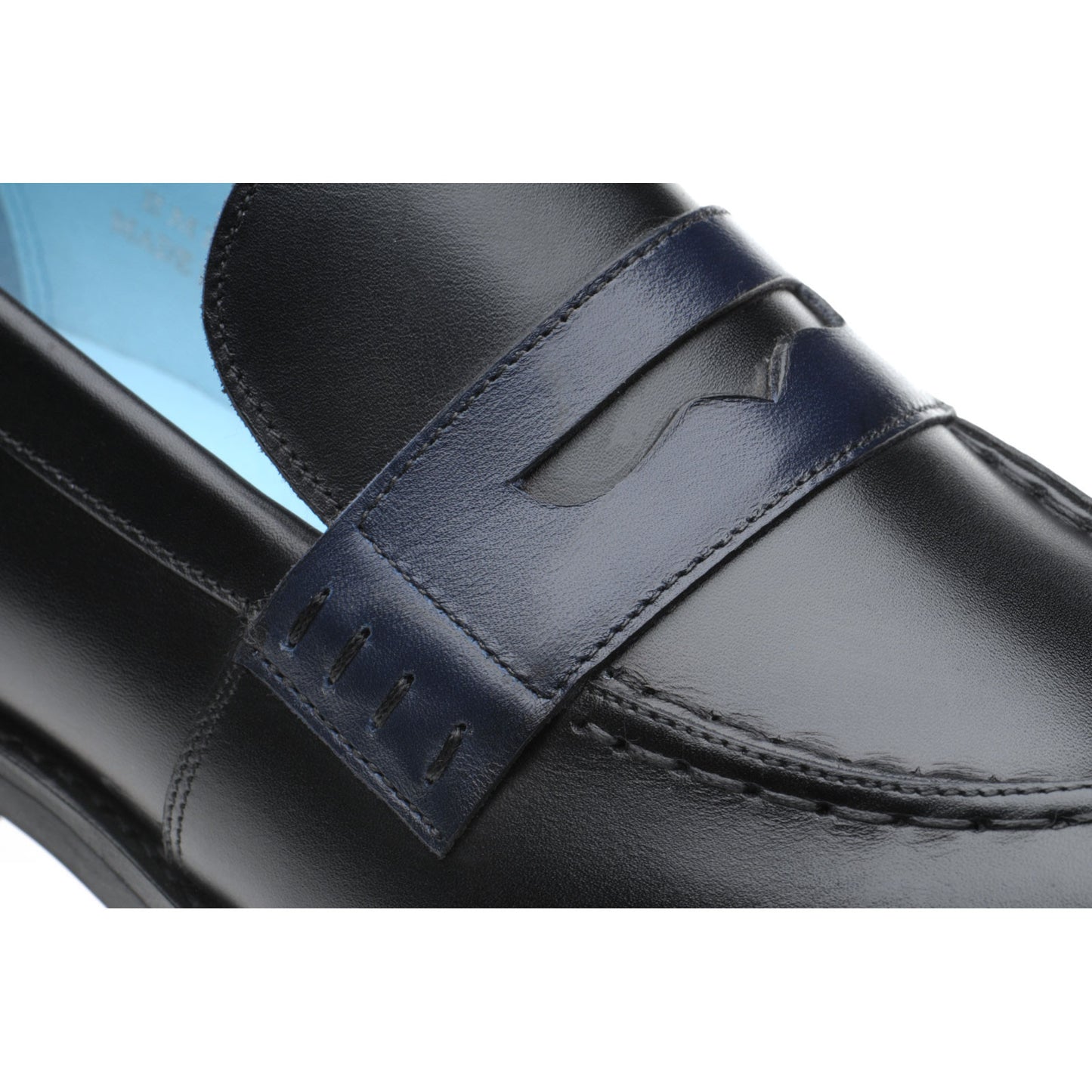 Product image for Herring Emma ladies rubber-soled loafers in black and navy calf