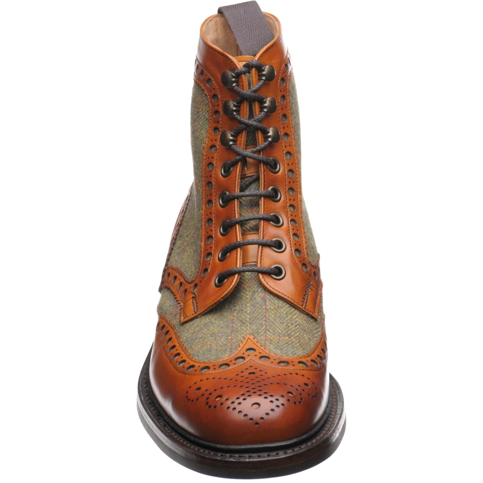 Product image for Herring Exmoor in moorland green tweed and chestnut calf