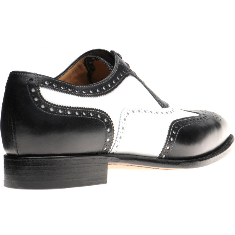 Product image for Herring Farnham mens two-tone brogues in black and white calf