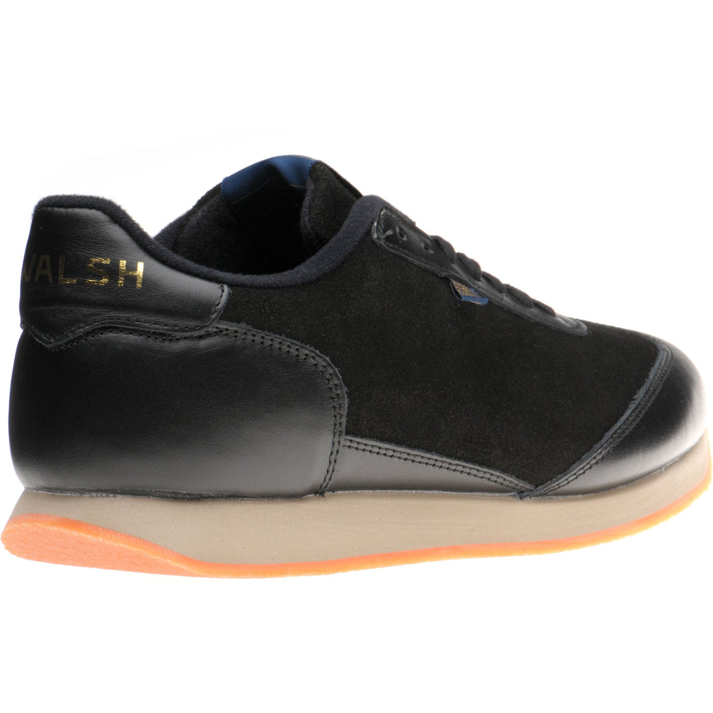 Product image for Herring Fierce Trainer mens rubber-soled trainers in black calf and black suede