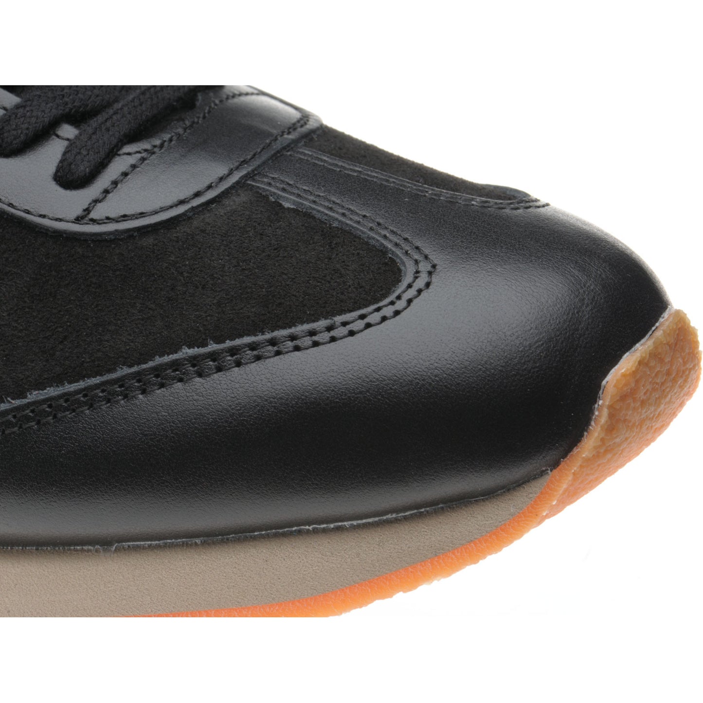 Product image for Herring Fierce Trainer mens rubber-soled trainers in black calf and black suede