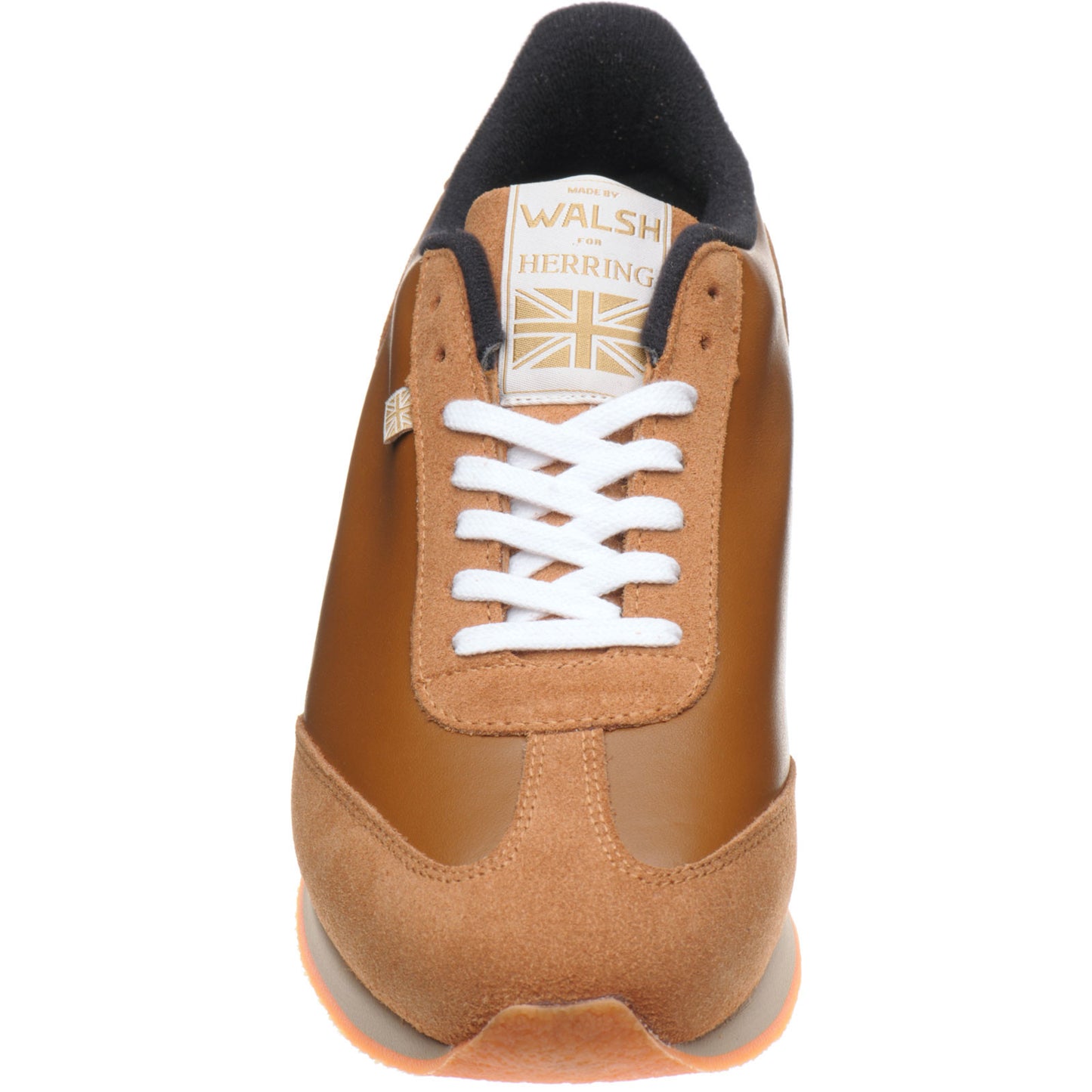 Product image for Herring Fierce Trainer mens rubber-soled trainers in brown calf and tan suede