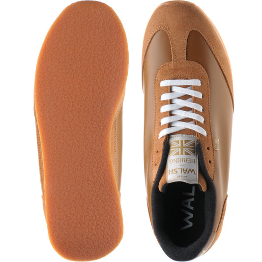 Product image for Herring Fierce Trainer mens rubber-soled trainers in brown calf and tan suede