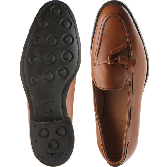 Product image for Herring Fletcher mens rubber-soled tasselled loafers in pecan calf