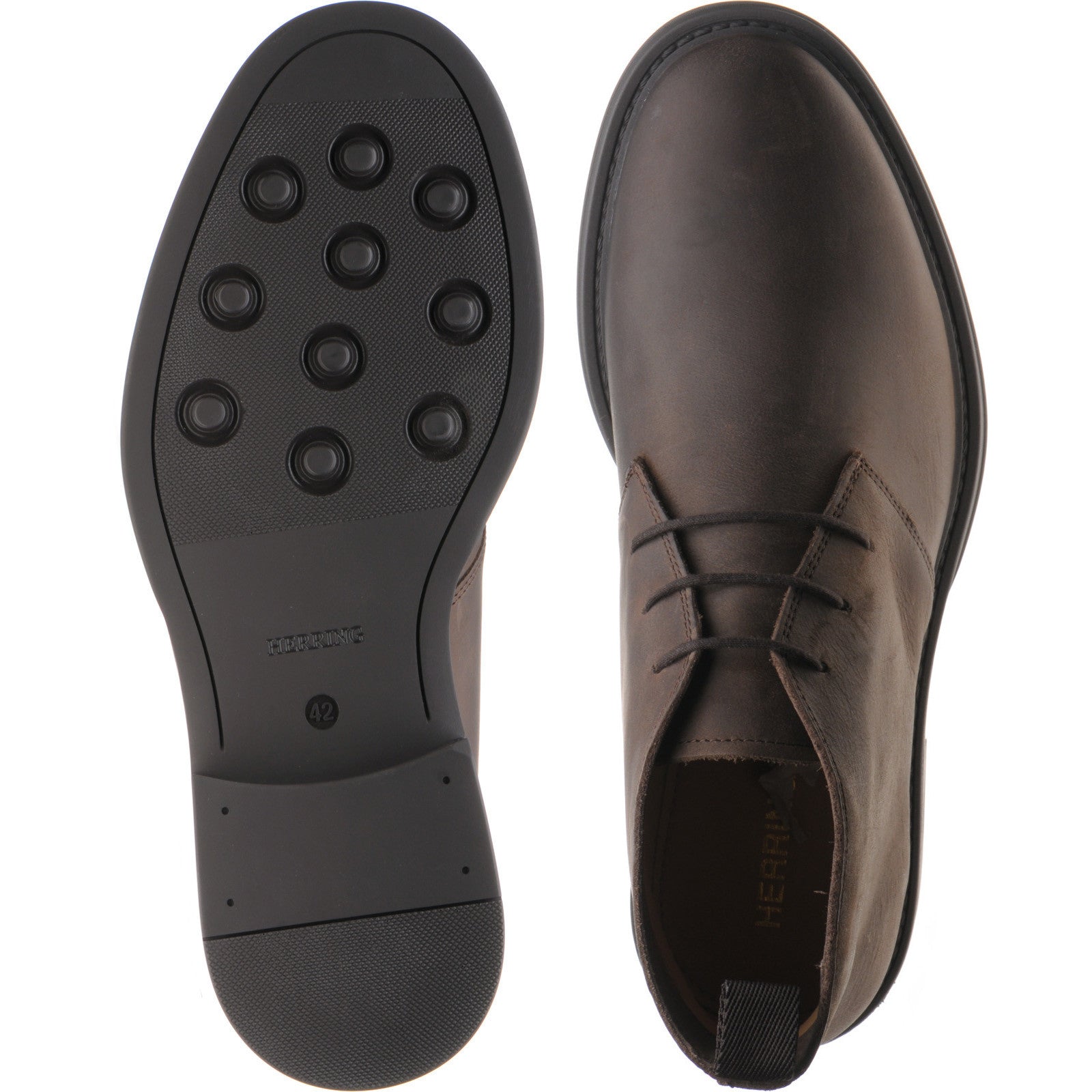 Product image for Herring Forge mens rubber-soled Chukka boots in brown waxy