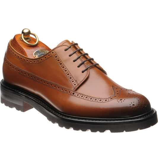 Product image for Herring Gairloch mens rubber-soled brogues in tan calf