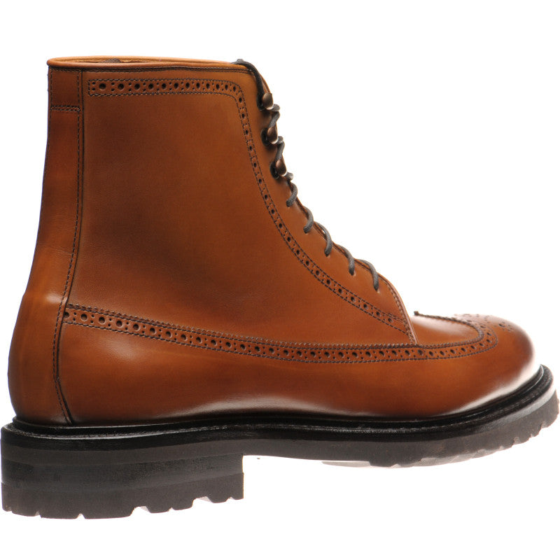 Product image for Herring Galashiels mens rubber-soled brogue boots in tan calf (second)