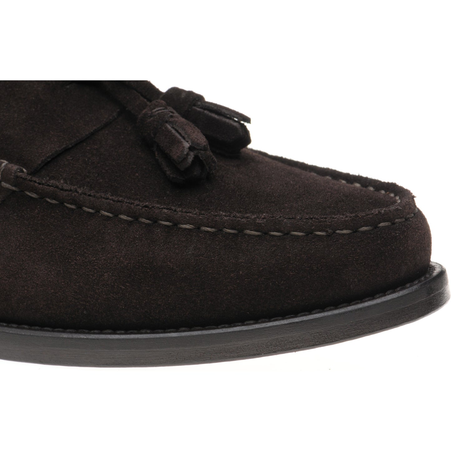 Product image for Herring Genoa mens tasselled loafers in dark brown suede (second)