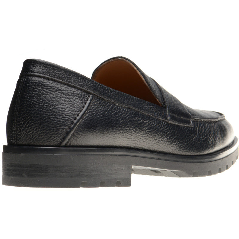 Product image for Herring Georgio mens rubber-soled loafers in black grain