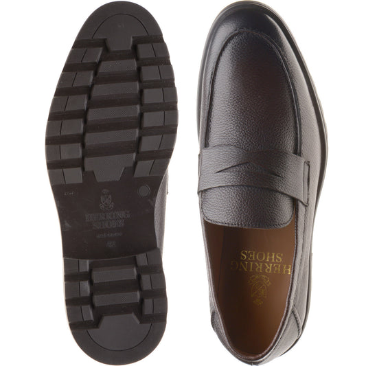 Product image for Herring Georgio mens rubber-soled loafers in brown grain