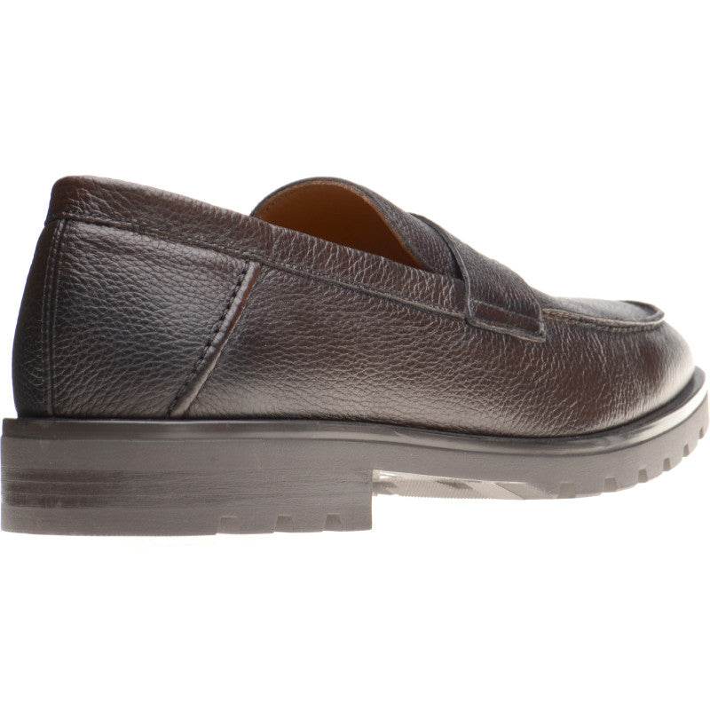 Product image for Herring Georgio mens rubber-soled loafers in brown grain