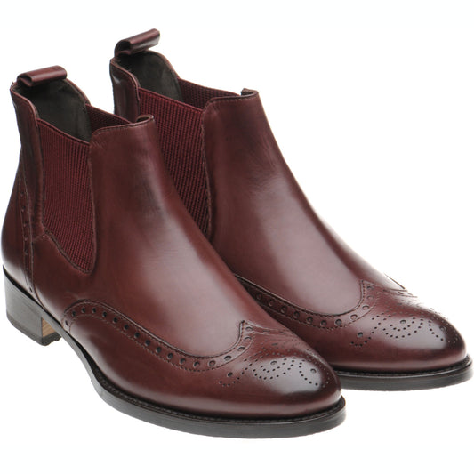 Product image for Herring Giovanna ladies rubber-soled brogue boots in burgundy calf