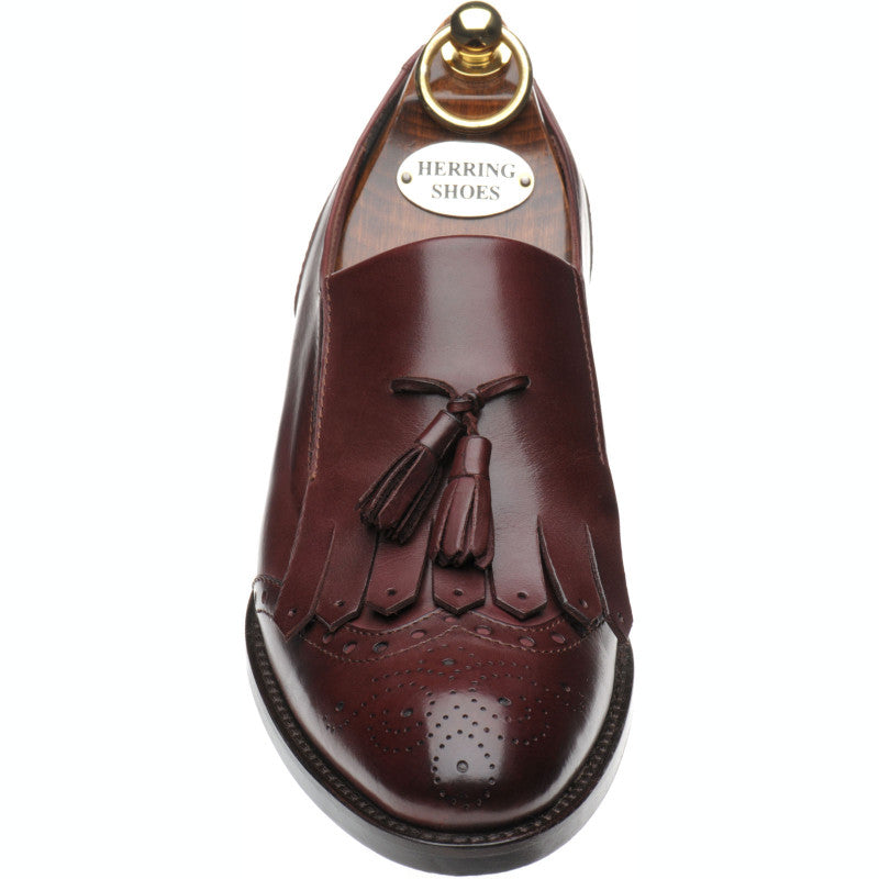 Product image for Herring Giulietta ladies hybrid-soled tasselled loafers in burgundy calf