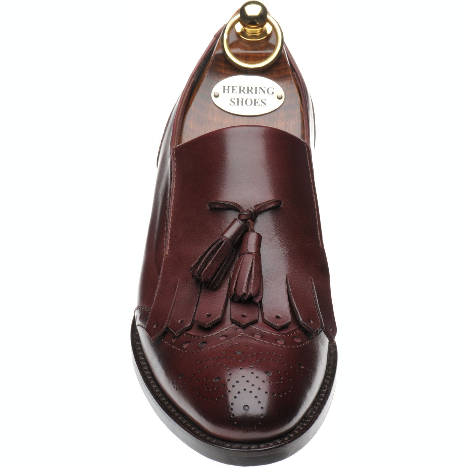 Product image for Herring Giulietta ladies hybrid-soled tasselled loafers in burgundy calf