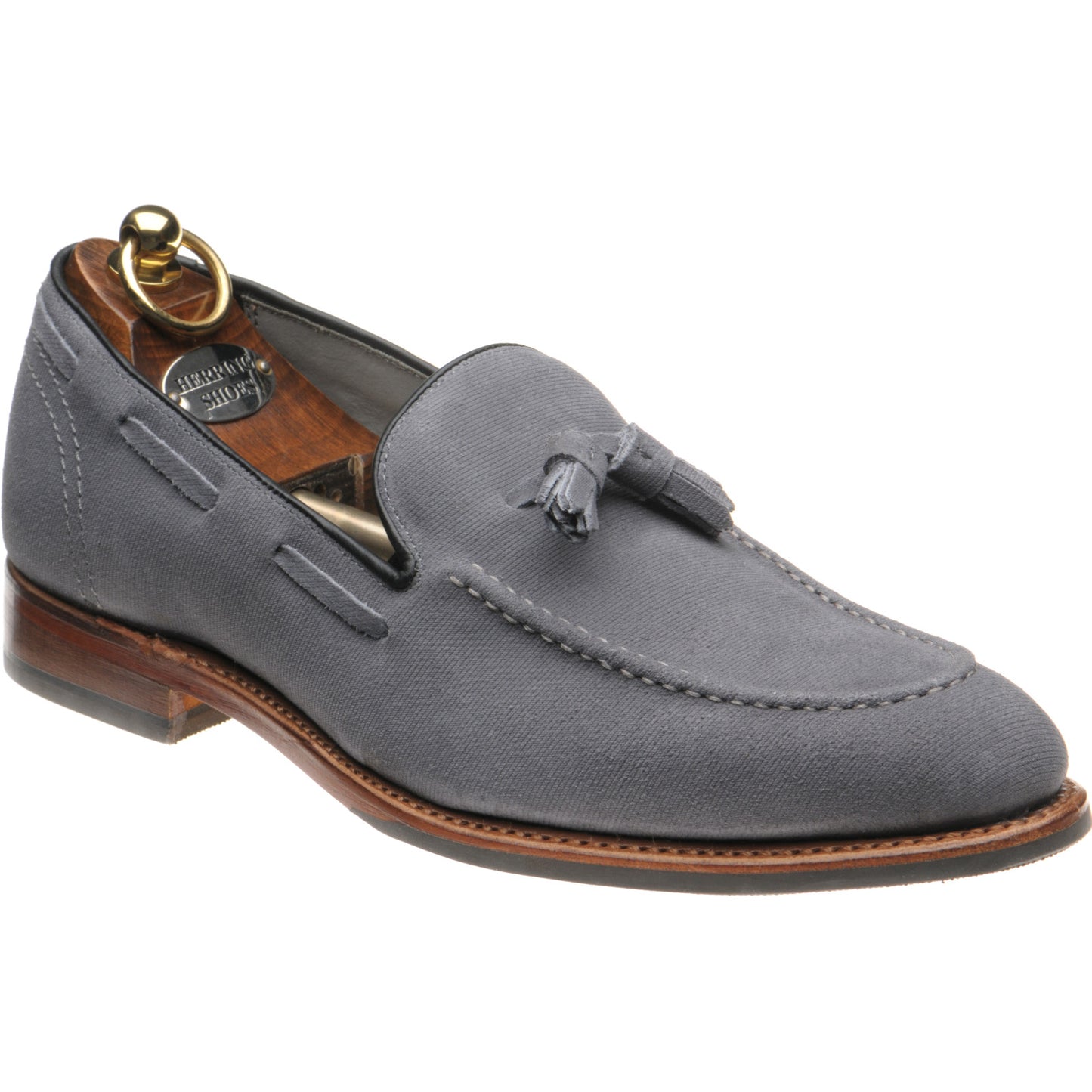 Product image for Herring Guildford mens hybrid-soled tasselled loafers in pebble grey