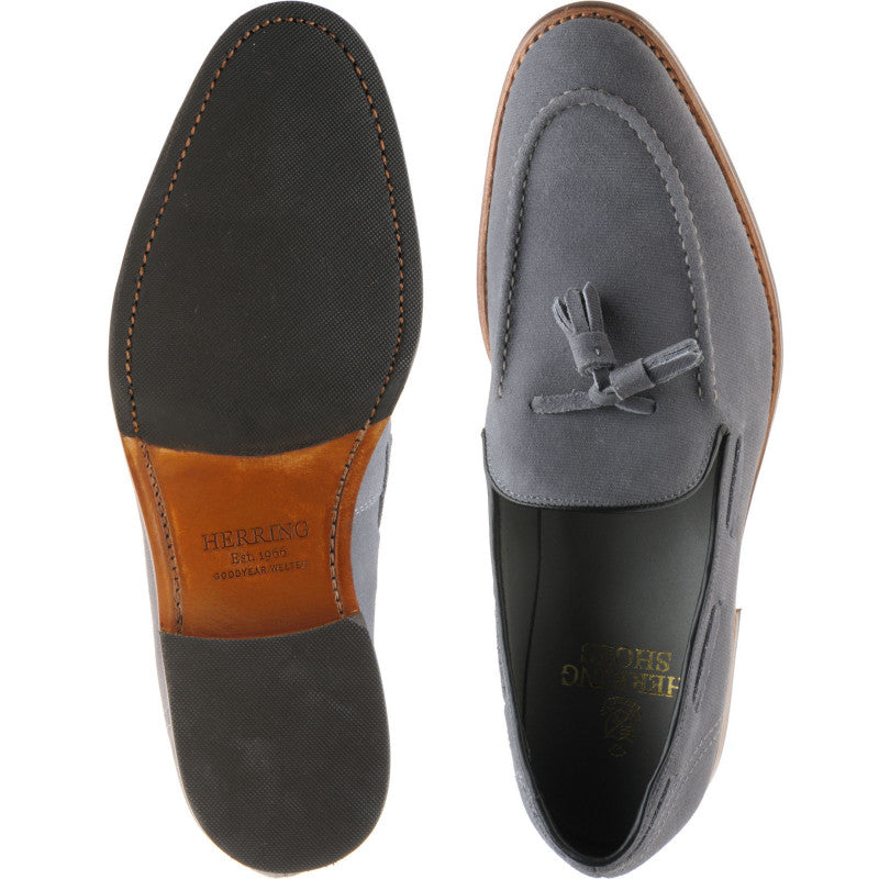 Product image for Herring Guildford mens hybrid-soled tasselled loafers in pebble grey
