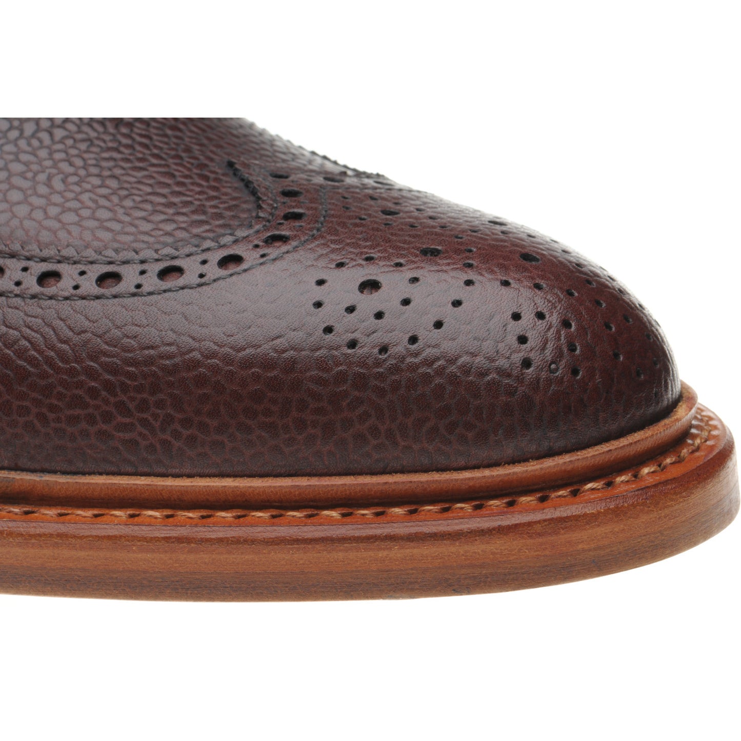 Product image for Herring Hanbury mens brogue boots in burgundy grain