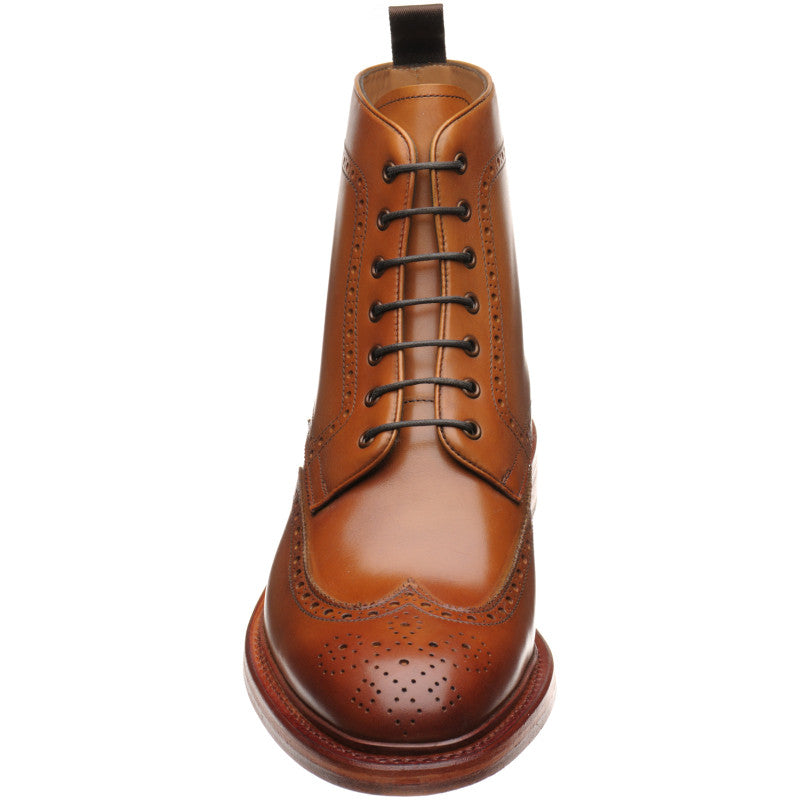Product image for Herring Hanbury mens brogue boots in tan calf