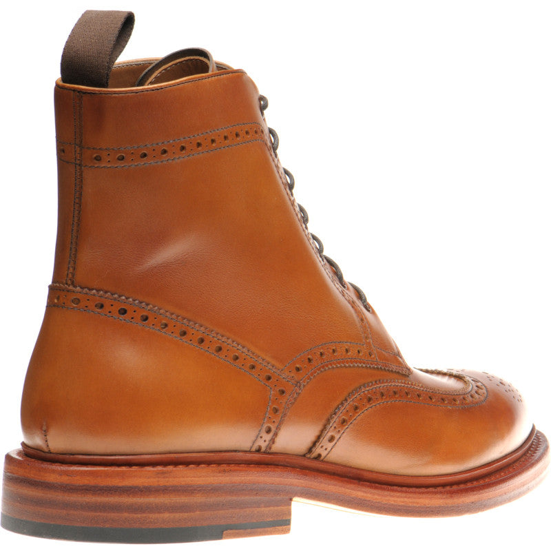Product image for Herring Hanbury mens brogue boots in tan calf