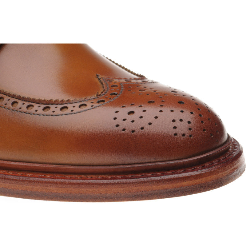 Product image for Herring Hanbury mens brogue boots in tan calf