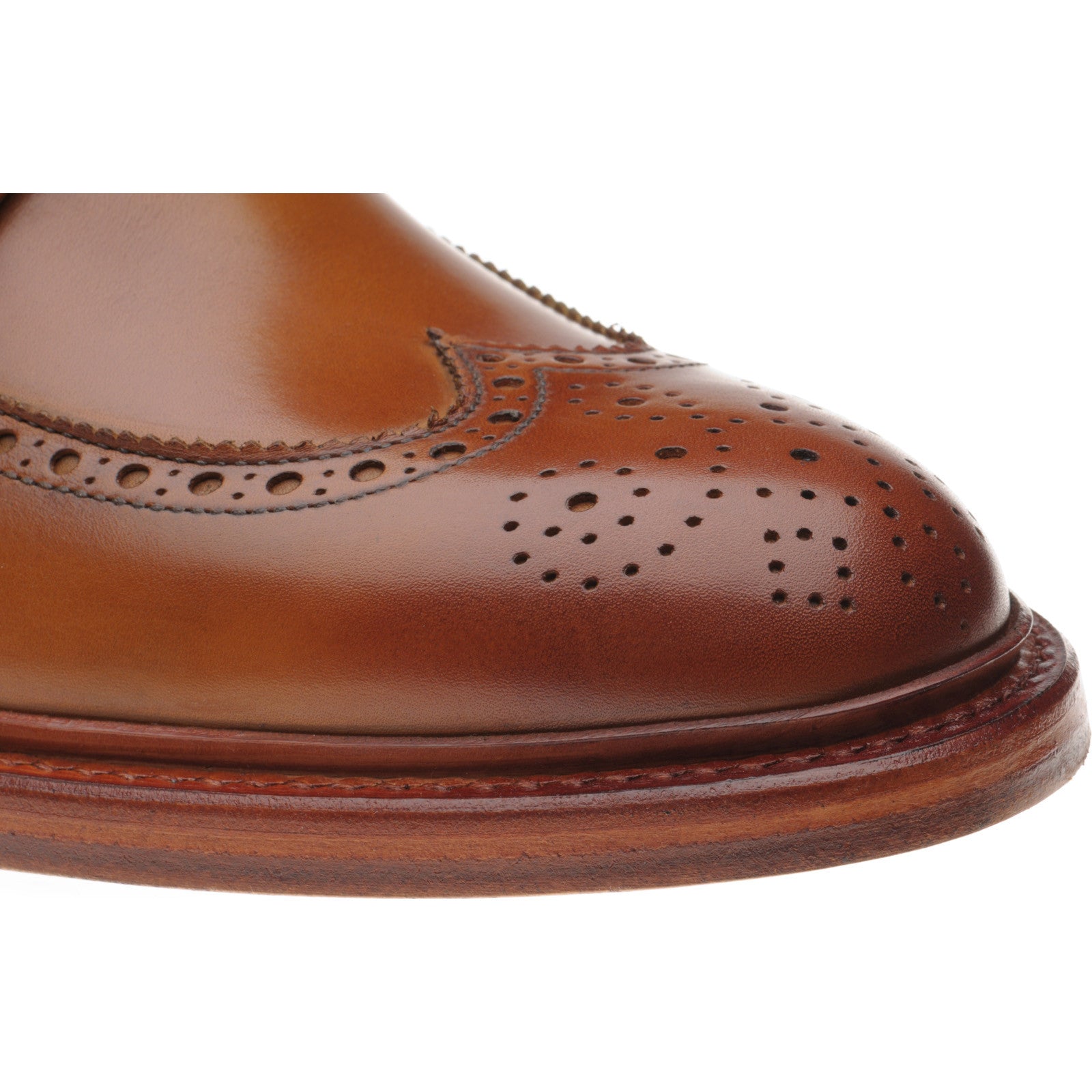 Product image for Herring Hanbury mens brogue boots in tan calf