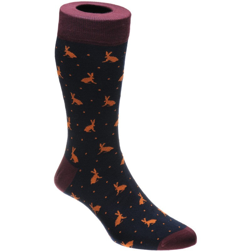 Product image for Herring Hare Sock in burgundy and navy