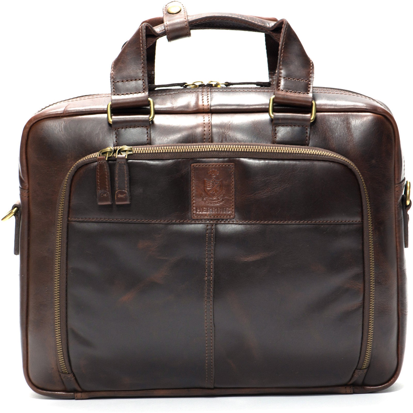 Product image for Herring Harwich Briefcase in mahogany grain