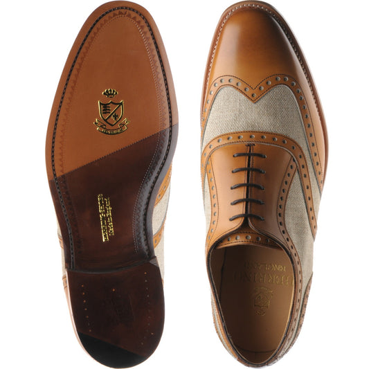 Product image for Herring Henley II mens two-tone brogues in tan and canvas (second)
