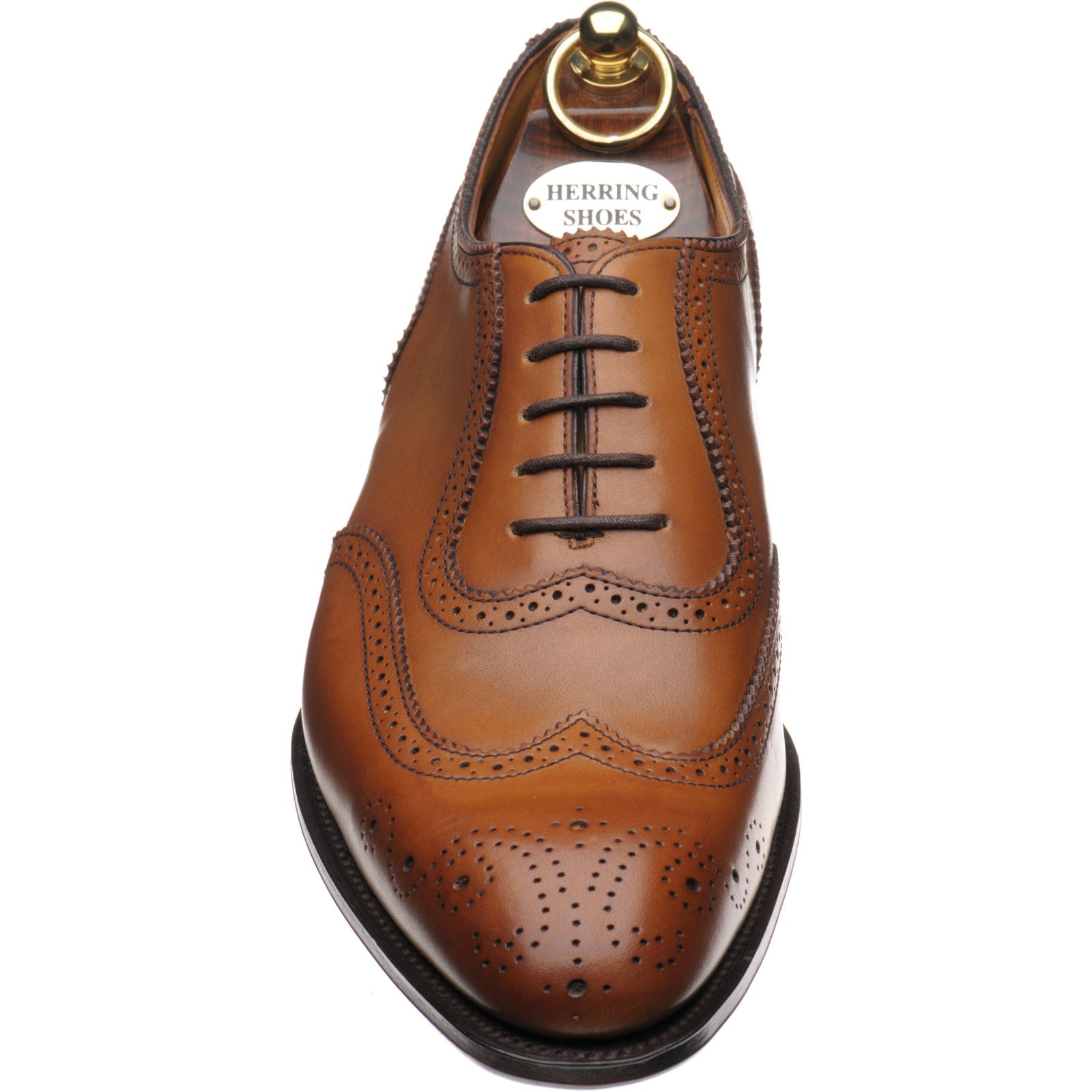 Product image for Herring Henry II mens brogues in chestnut calf