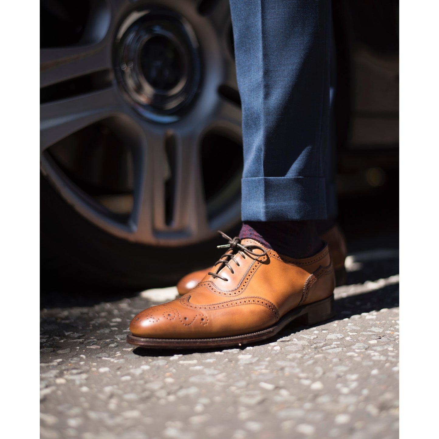 Product image for Herring Henry II mens brogues in chestnut calf