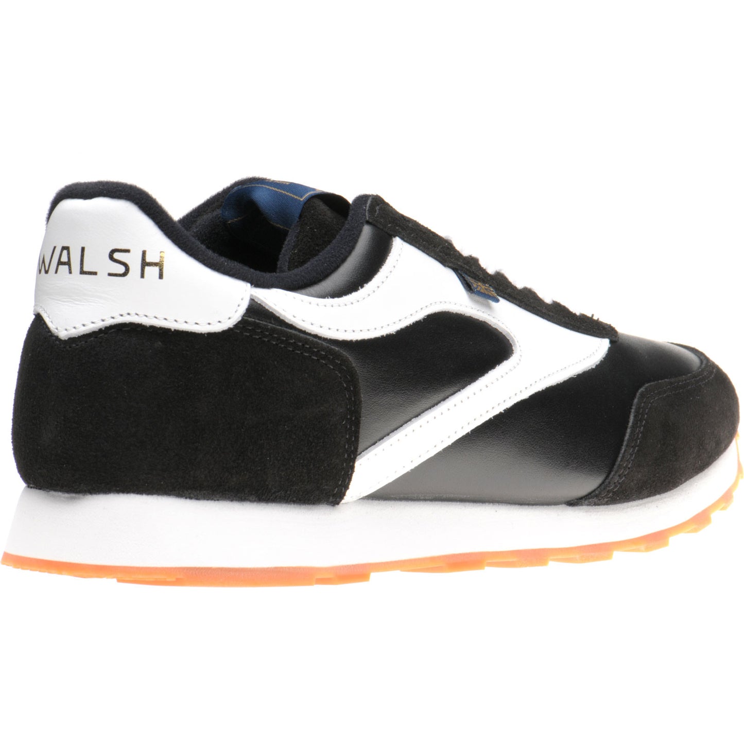 Product image for Herring Horwich Trainer mens two-tone rubber-soled trainers in black calf suede and white calf