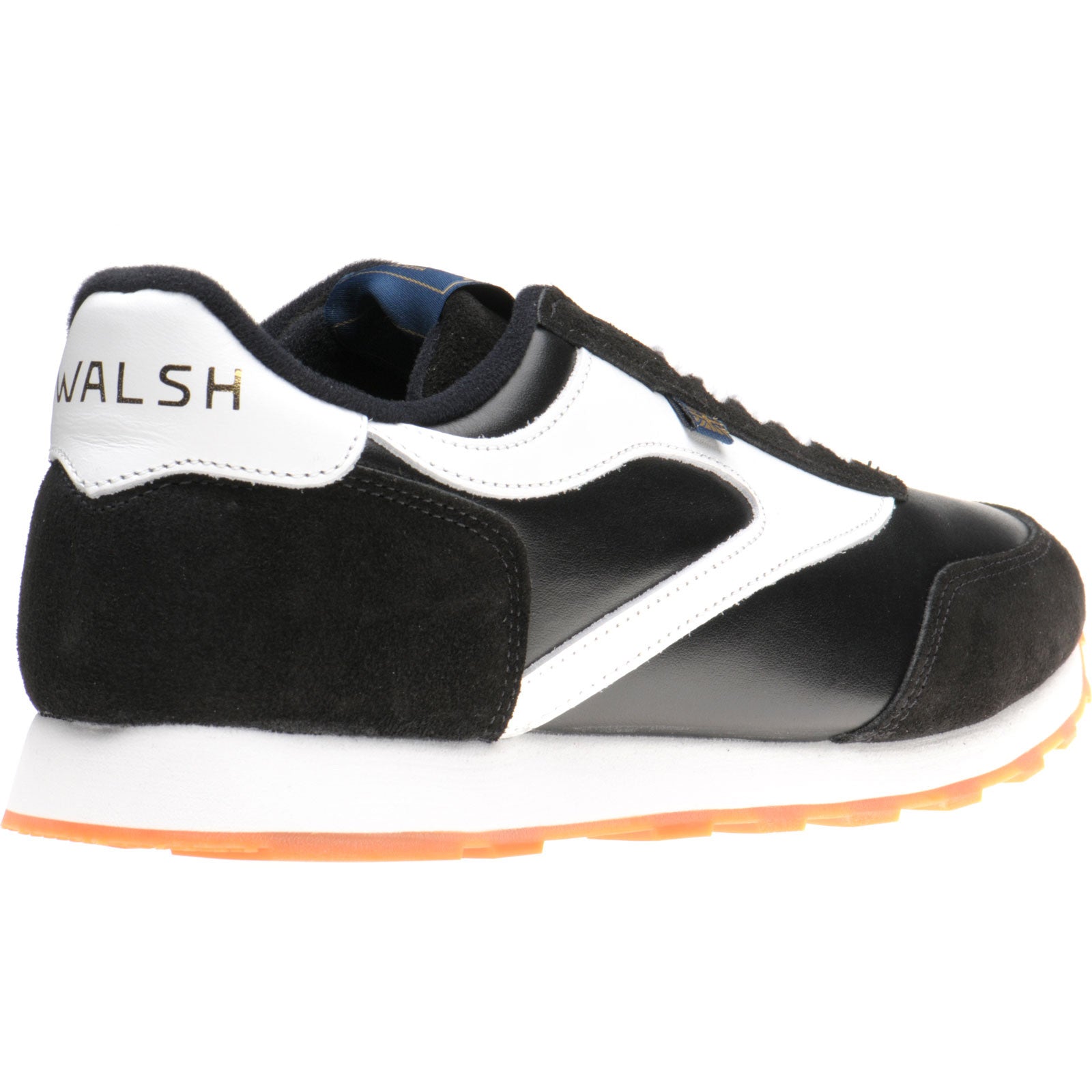 Product image for Herring Horwich Trainer mens two-tone rubber-soled trainers in black calf suede and white calf