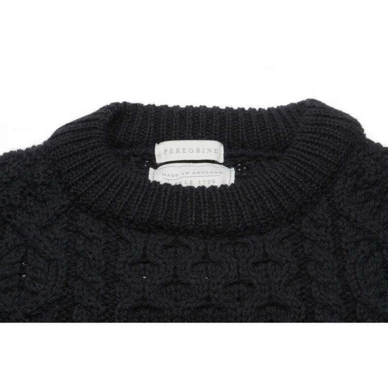 Product image for Herring Hudson Aran Jumper by Peregrine in navy