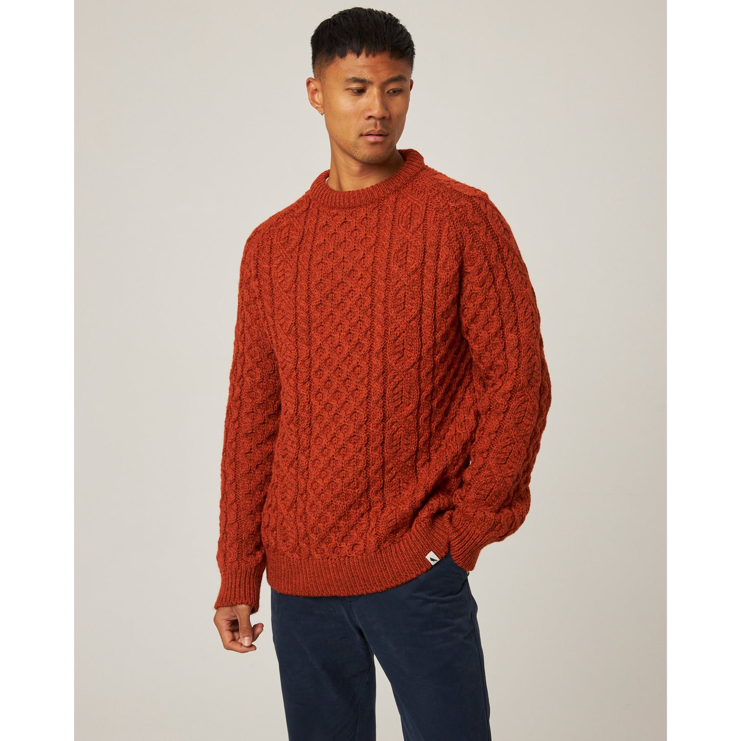 Product image for Herring Hudson Aran Jumper by Peregrine in orange