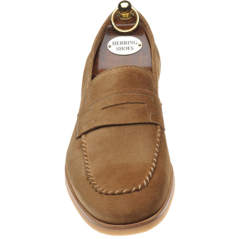 Product image for Herring Ives mens rubber-soled loafers in brown suede