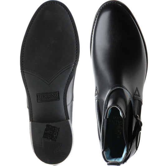 Product image for Herring Jodie ladies rubber-soled Chelsea boots in black calf with navy calf strap