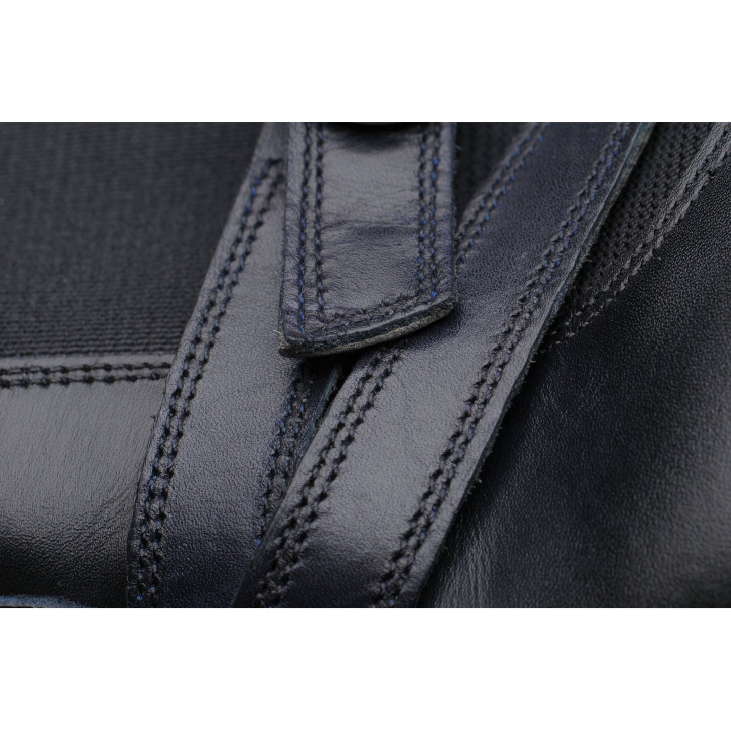 Product image for Herring Jodie ladies rubber-soled Chelsea boots in black calf with navy calf strap