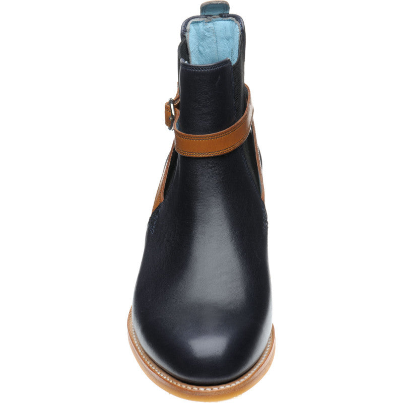 Product image for Herring Jodie ladies rubber-soled Chelsea boots in navy calf with cedar calf strap (second)