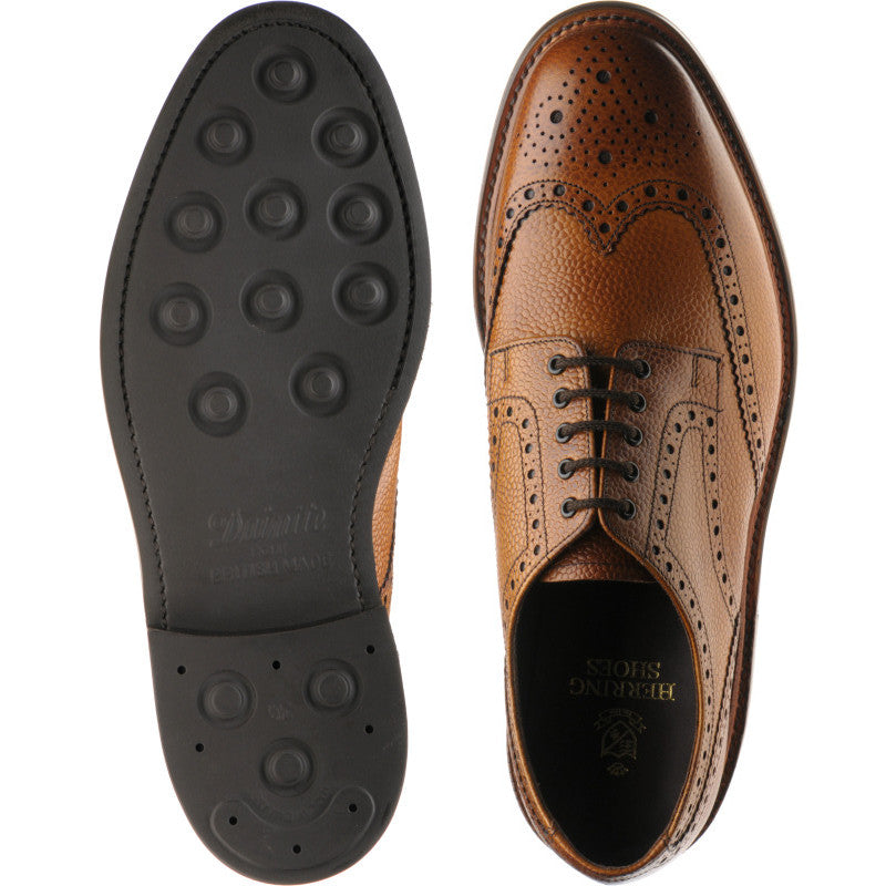 Product image for Herring Kendal (Rubber) mens rubber-soled brogues in tan grain