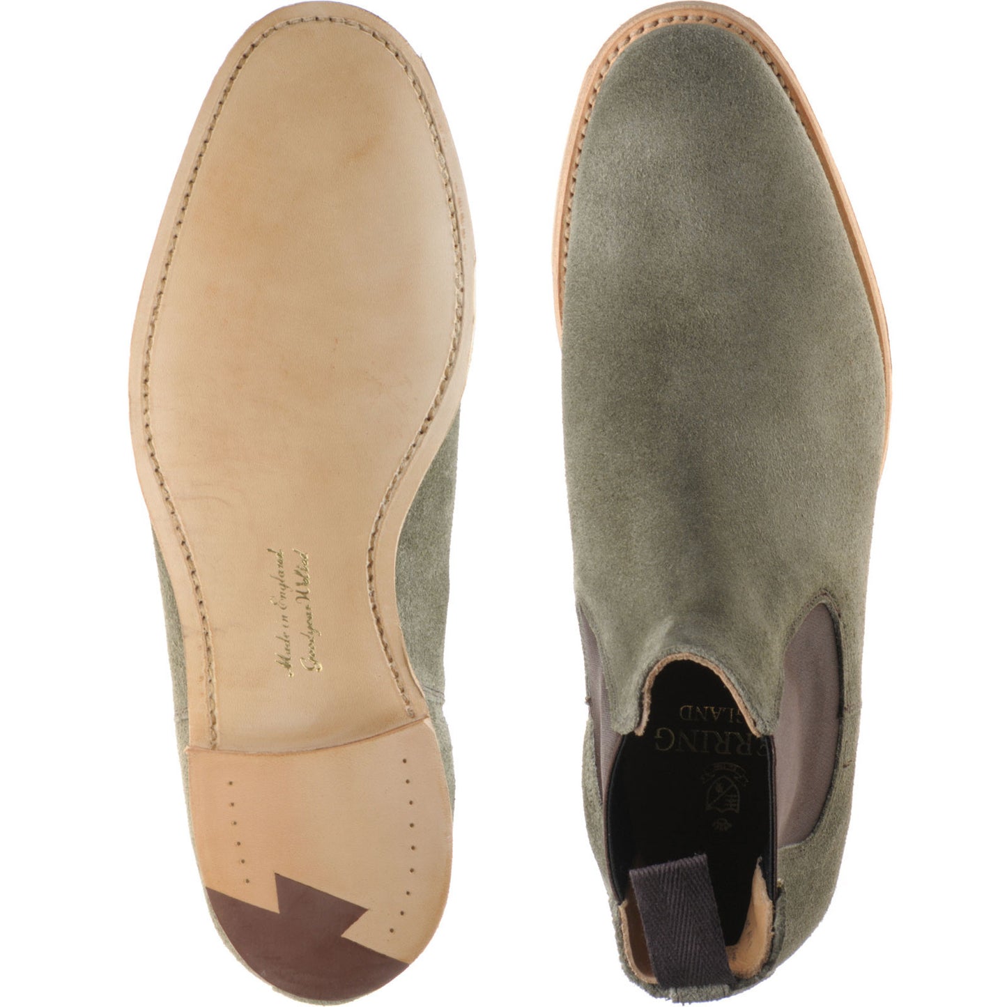 Product image for Herring Kirkby mens Chelsea boots in green suede