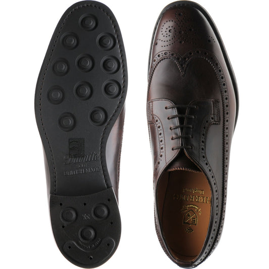 Product image for Herring Kirkoswold mens rubber-soled brogues in brown waxy