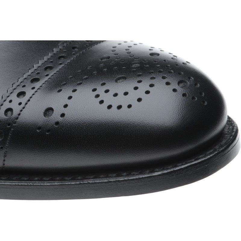 Product image for Herring Lambeth mens semi-brogues in black calf