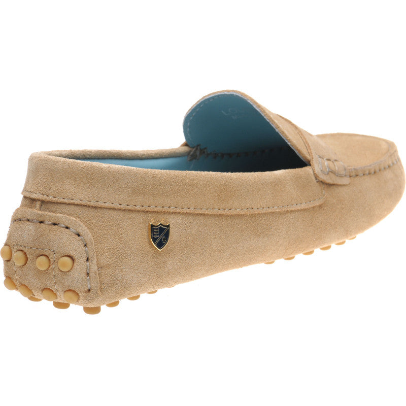 Product image for Herring Louisa ladies rubber-soled driving moccasins in sand suede