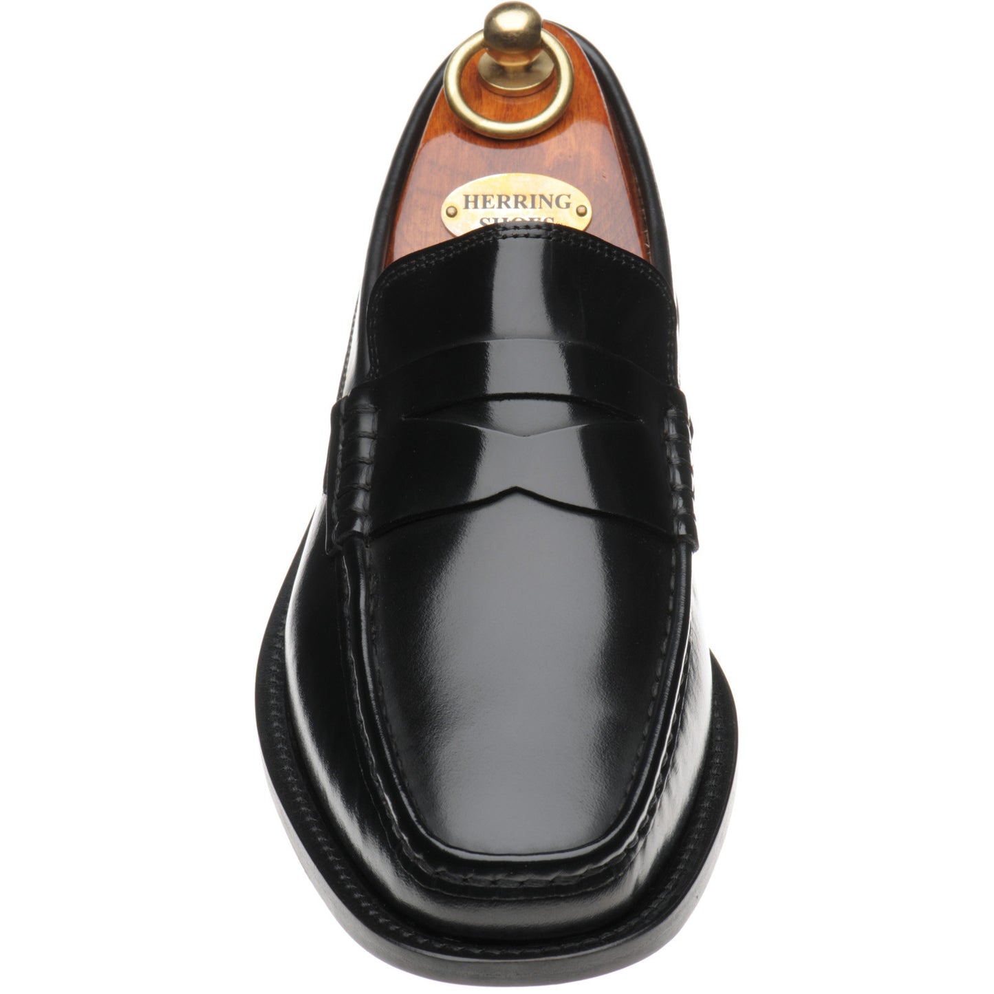 Product image for Herring Lucca mens hybrid-soled loafers in black polished