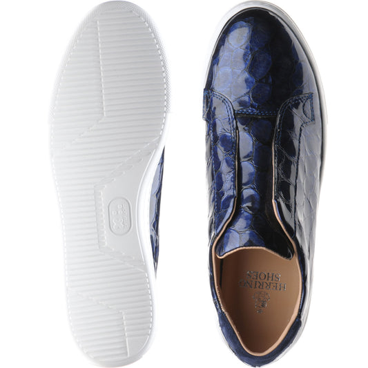 Product image for Herring Lugano ladies rubber-soled trainers in navy patent croc