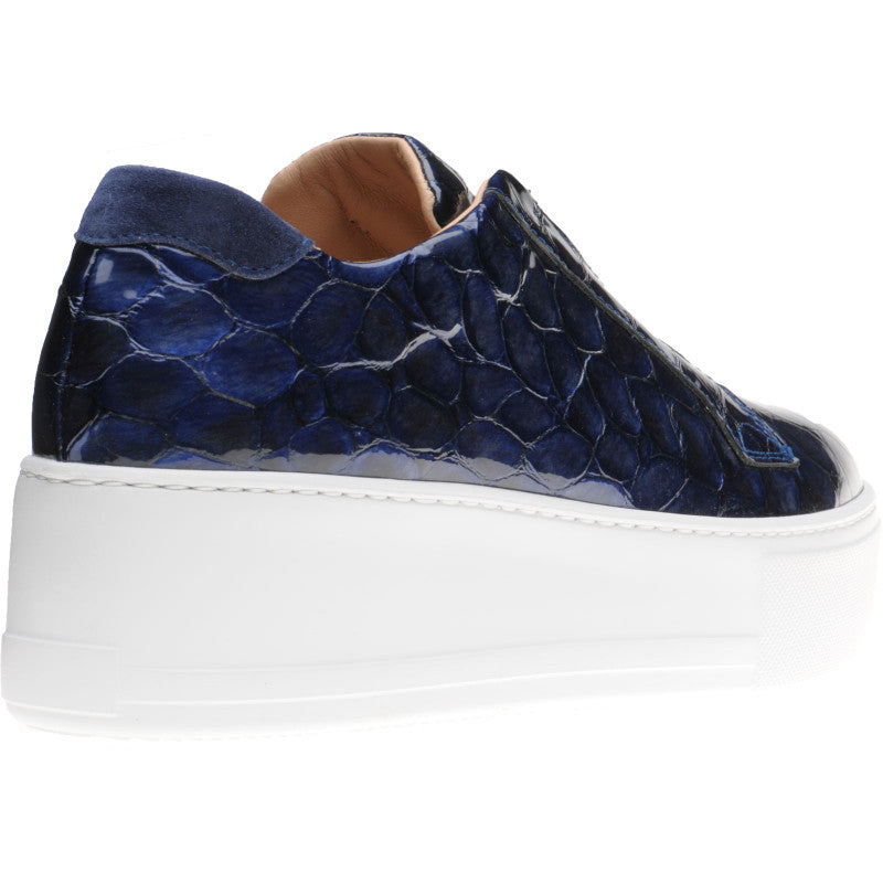 Product image for Herring Lugano ladies rubber-soled trainers in navy patent croc